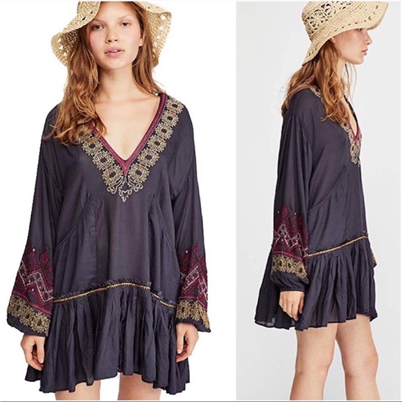 Free People Dresses & Skirts - Free people wild one black embroidered dress small
